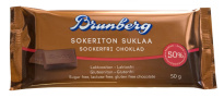 Brunberg chocolate bar sugar-free, lactose-free, gluten-free 50g