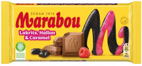 Marabou Liquorice, Hallon & Caramel milk chocolate 185g