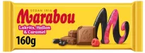 Marabou Liquorice, raspberry & caramel chocolate bar 160g