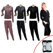 Casual Velvet Wellness Suit S-XL, grey-pink