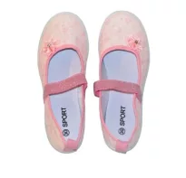 L.ballerinat pink, flower shoes. k.19-30