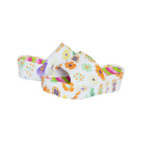 Women clogs 36-41 , orange/flowers