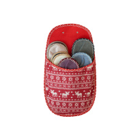 gift slippers 5 pcs /reindeer one size red