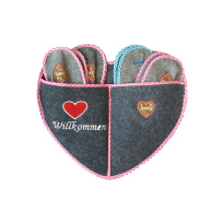 gift slippers 5 pcs /heart one size gray