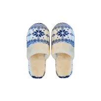 Women home slippers 36-40 white/blue