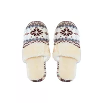 Women home slippers 37-39 white/brown
