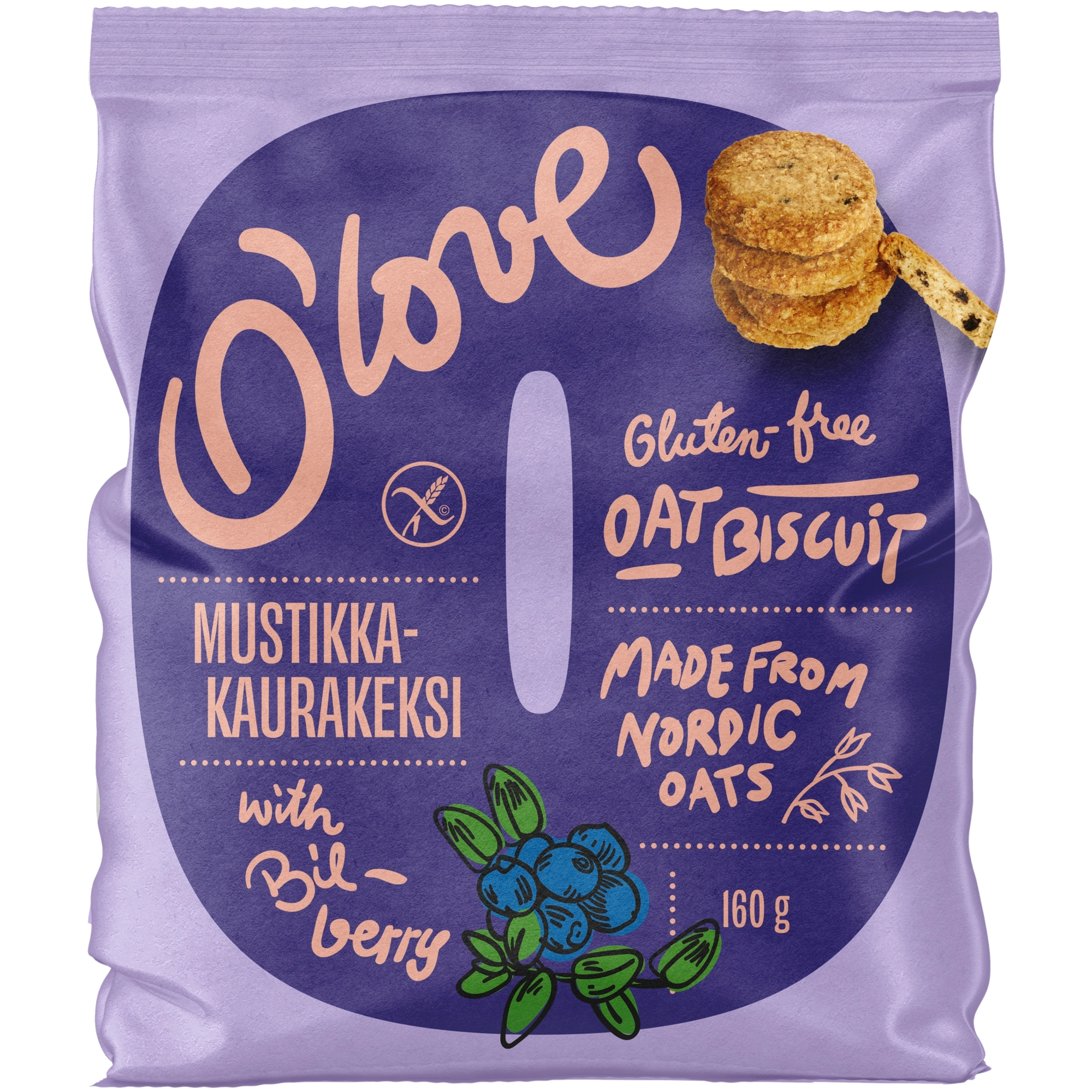 Porokylän O´love Kauramustikkakeksi 160 g gluteeniton
