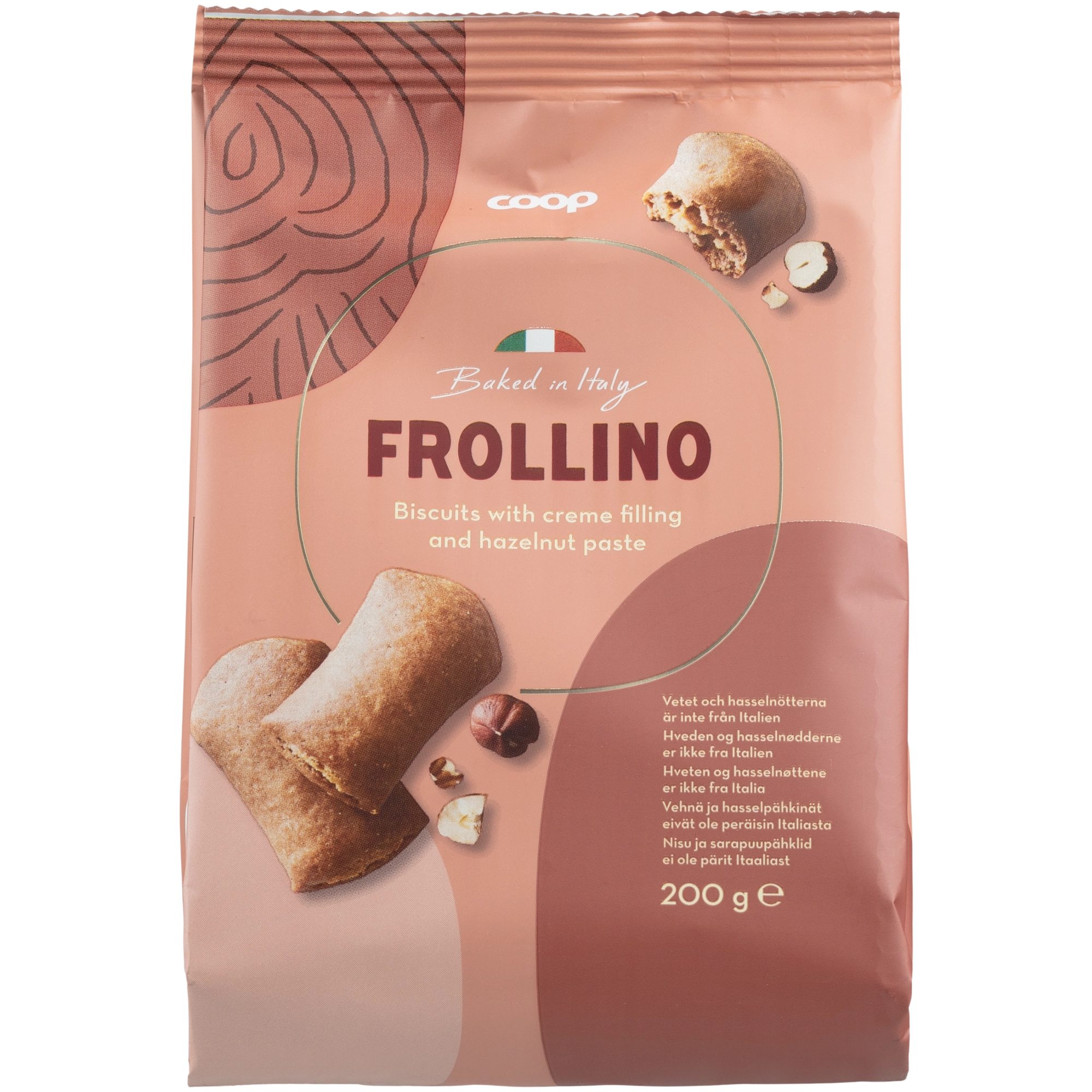 Coop Frollino pikkuleipä hasselpähkinä ja kreemi 200 g
