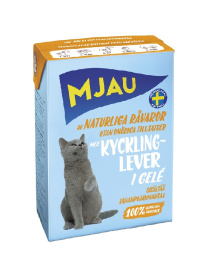 Mjau Chicken liver in jelly cat food 380g