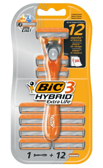 BIC Razor 3 Hybrid Extra Life + 12 blades