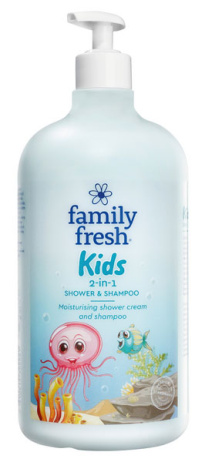 Family Fresh Kids 2-in-1 shower & shampoo shower soap 1000ml