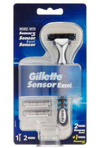Gillette Sensor Excel Razor Handle With 2+1 cartridges 
