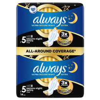 Always Sanitary napkin Ultra Secure Night Extra S5 With Wings
