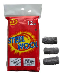 Steel wool scouring pad, 12 pcs.
