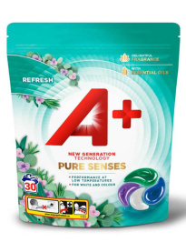 A+ Pure Senses Refresh laundry detergent capsule 30 pcs