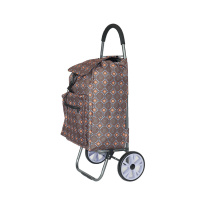 Alezar Big Wheel Shopping Trolley Brown/Beige 88*20*49 cm