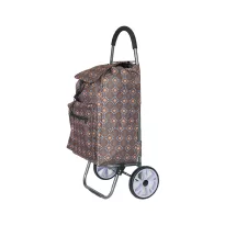 Alezar Big Wheel Shopping Trolley Brown/Beige 88*20*49 cm