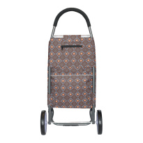 Alezar Big Wheel Shopping Trolley Brown/Beige 88*20*49 cm