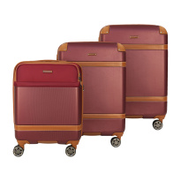 Alezar Lux Spirit Travel Bag Set Brown/Burgundy (20