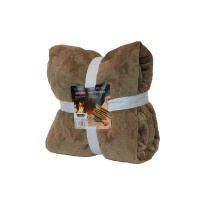Sherpa Blanket 220 * 240 cm, brown / gold