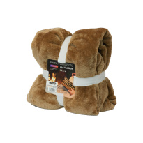Sherpa Blanket 150 * 200 cm, brown / gold