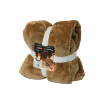 Sherpa Blanket 150 * 200 cm, brown / gold