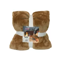 Sherpa Blanket 150 * 200 cm, brown / gold