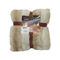 Sherpa Blanket 150 * 200 cm brown / white