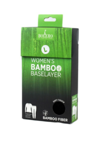 Ladies Bamboo baselayer set, Black, Size S.M.L