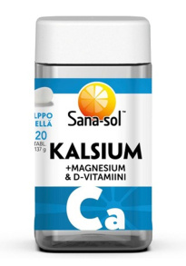 Sana-Sol Kalsium+Magnesium+D-vit., 120 tabl.