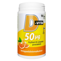 Vitabalans D-Vita 50 µg blood orange-flavored 90 tab xylitol-vitamin D3 chewable tablet