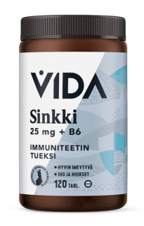 Vida zinc 25 mg + vitamin B6 120 tablets/ 26 g