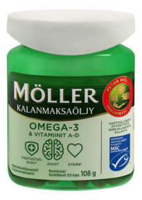 Möller Omega-3 & Vitamins A-D cod liver oil capsule 120Caps