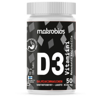 Makrobios Vitamin D3 50mcg 150 tablets 53g Salmiakki 