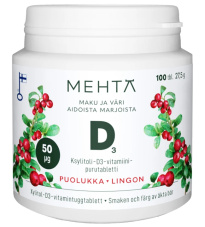 Mehtä D-Vitamin 50 µg Lingonberry 100 tabl