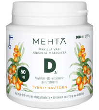 Mehtä D-Vitamin 50 µg Sea buckthorn 100 tabl