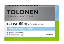 Tolonen E-EPA + vitamin D fish oil capsule 500 mg40 caps
