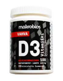 MACROBIOS vitamin D3 salmiak 100mcg 150 tablets 53g