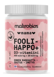 Macrobios Folic Acid + D3 60 Tablets 21G 