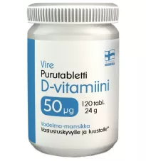 Vire Vitamin D3 50 mg Chewable Tablet Strawberry-Raspberry 120 tablets