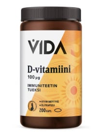 Vida D-vitamiini 100ug 200 kaps