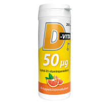 Vitabalans D-Vita 50 µg blood orange flavoured 200 tablets xylitol-vitamin D3 chewable tablets