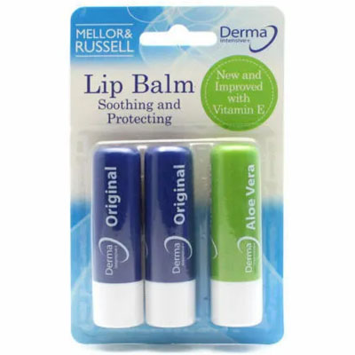 Lip Balms Derma Soothing And Protecting Triple Pack