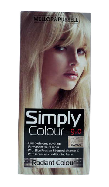 Simple Colour Permanent Hair Dye Colour Natural Baby Blonde No 9.0