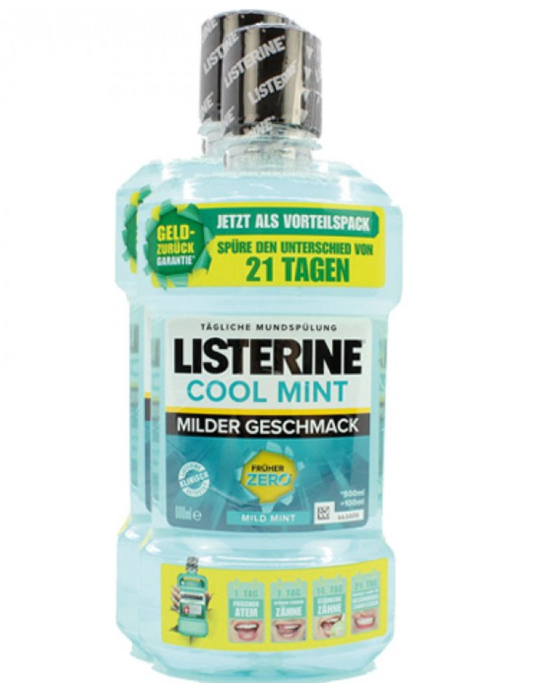 Listerine Mouthwash 2x600ml Cool Mint Mild