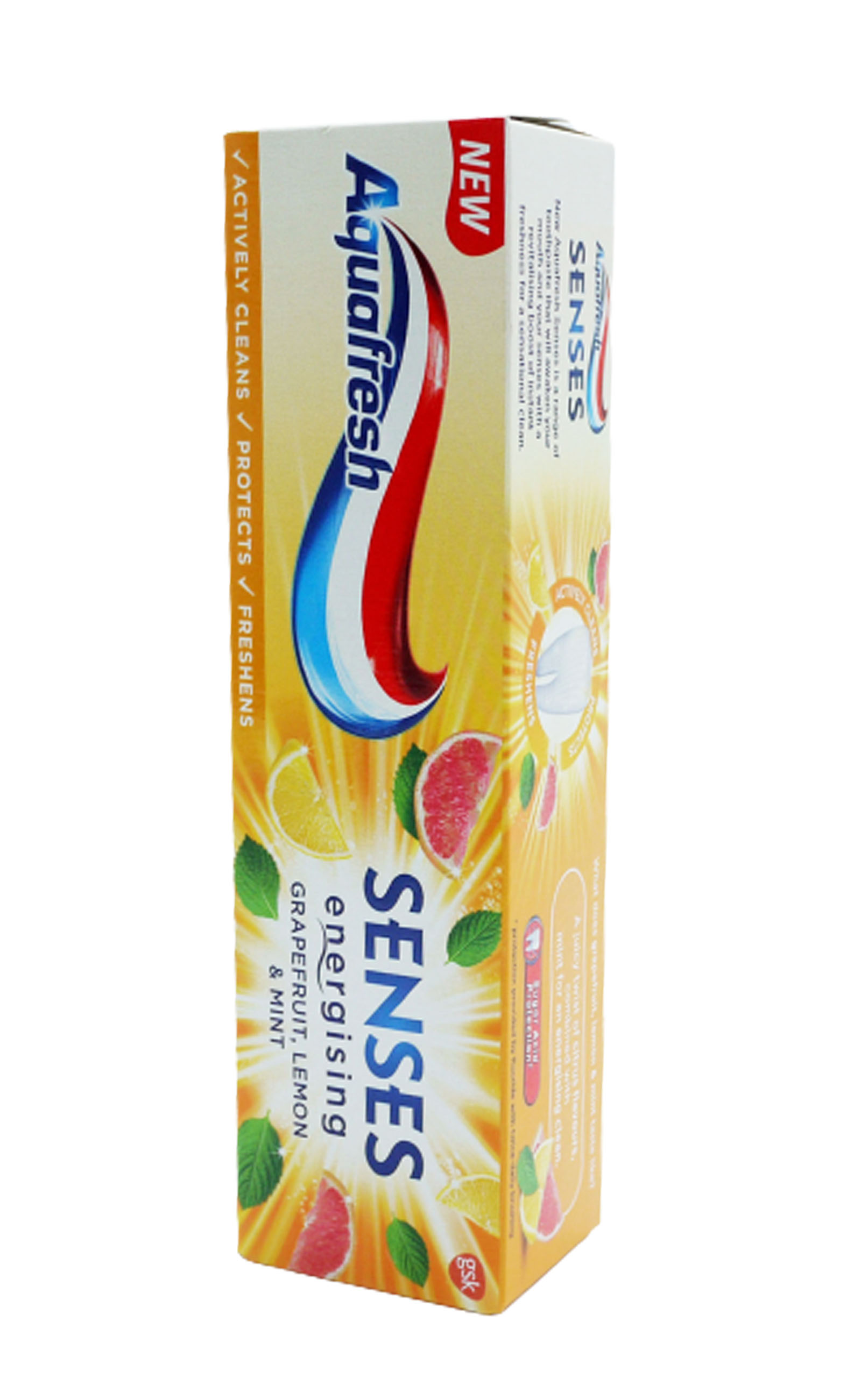 Aquafresh Senses Toothpaste Grapefruit Lemon & Mint 75ml