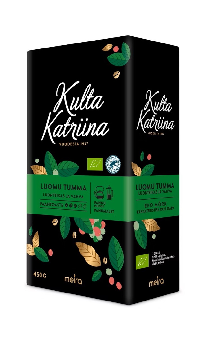 Kulta Katriina Organic dark roast coarse ground coffee UTZ 450g