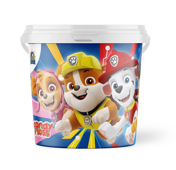 Cotton candy Paw Patrol bucket 50g 

