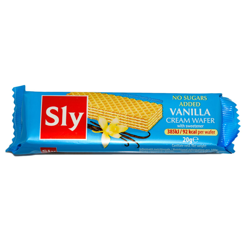 Sly Vanilla Wafers With No Added Sugar 20g 
