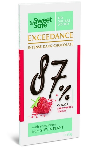 Sly Exceedance Premium Dark Chocolate & Strawberries 87% 90g